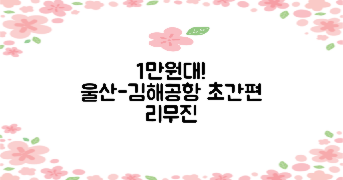 1만원대 합리적 요금 안내: 울산-김해공항 리무진버스 이용 가이드