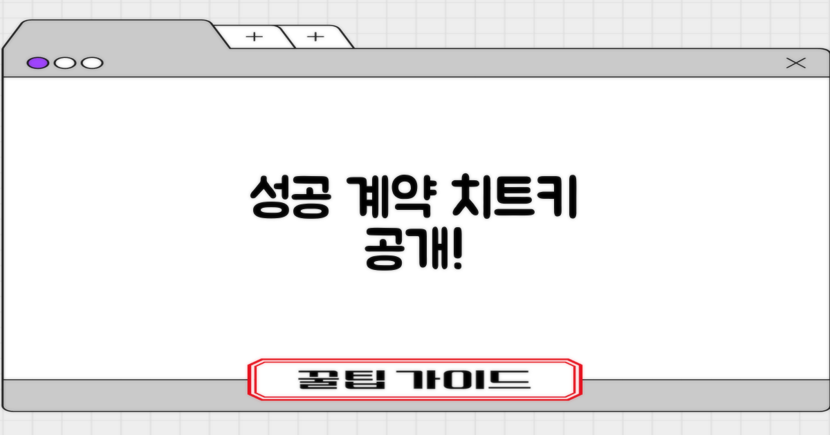 성공적인 계약 팁은 뭘까?