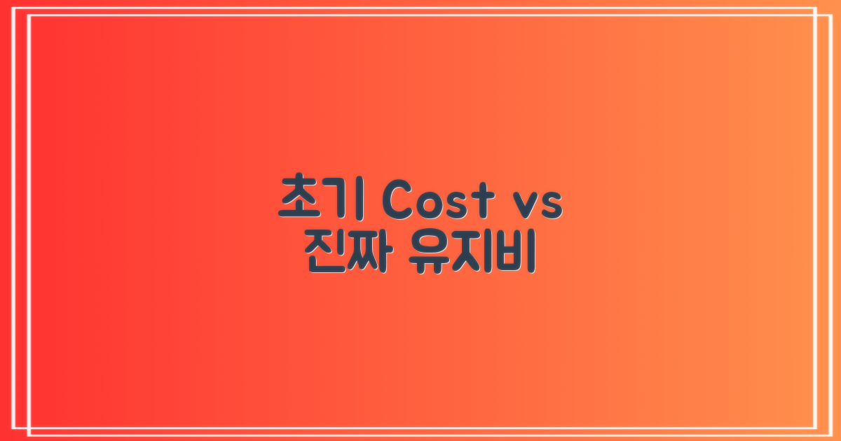 단기 비용 vs. 장기 유지비