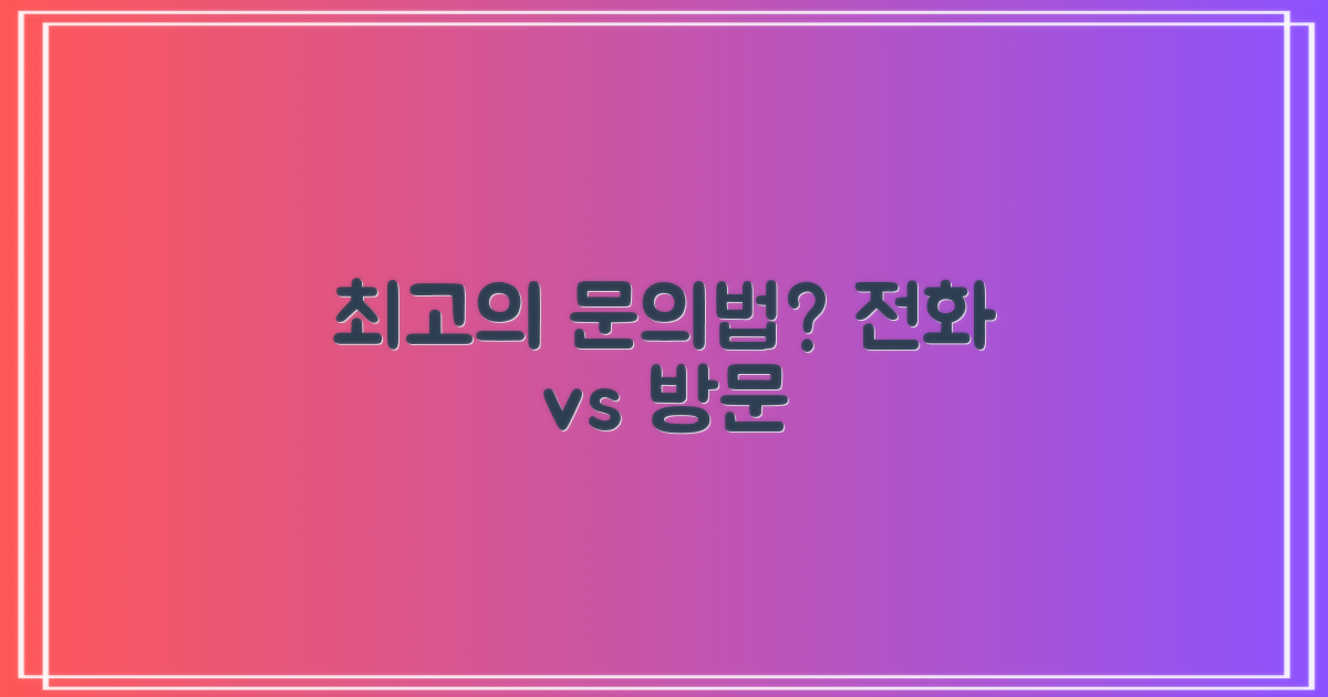 문의 방식: 전화 vs 방문