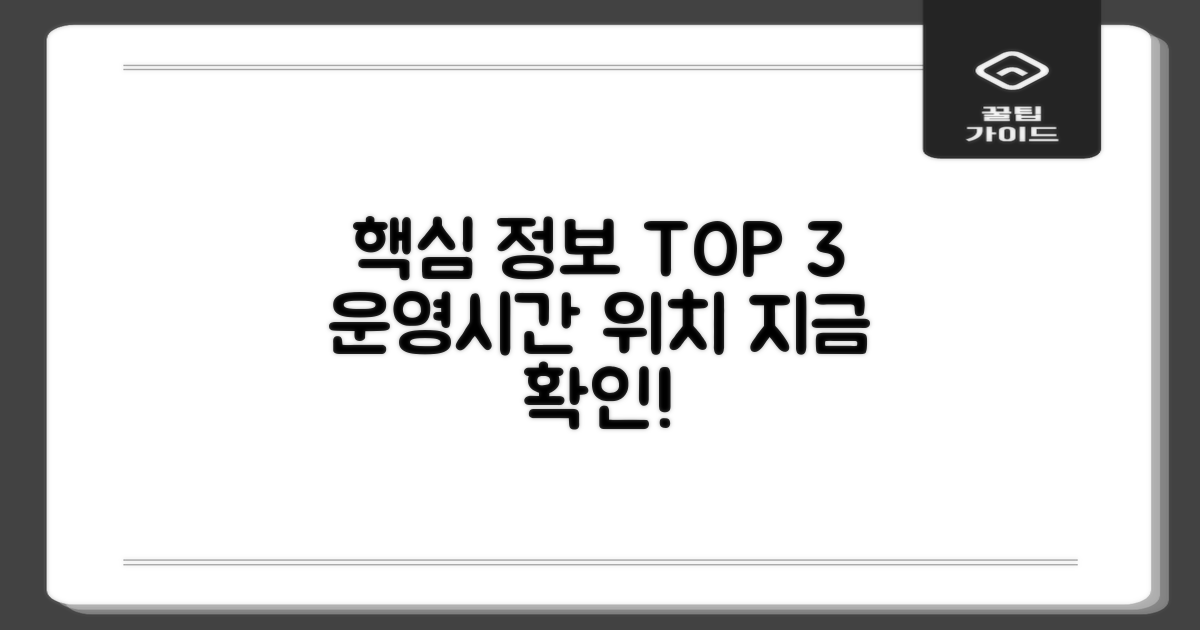 핵심 3가지 운영시간/위치