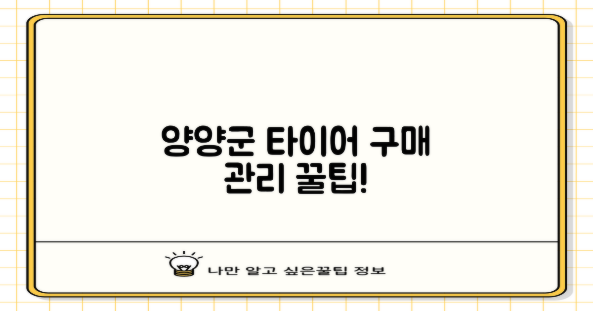 양양군 타이어 구매/관리 팁