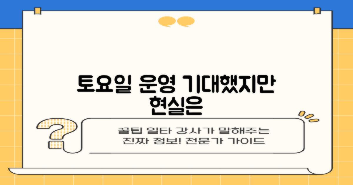 토요일 운영: 기대 vs 현실