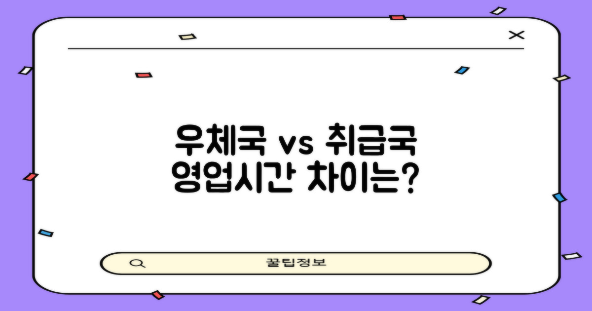 우체국 vs 취급국: 영업시간 비교