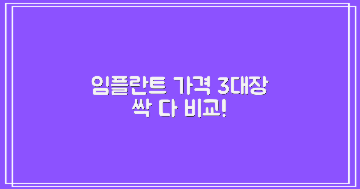 임플란트 가격 3가지 비교