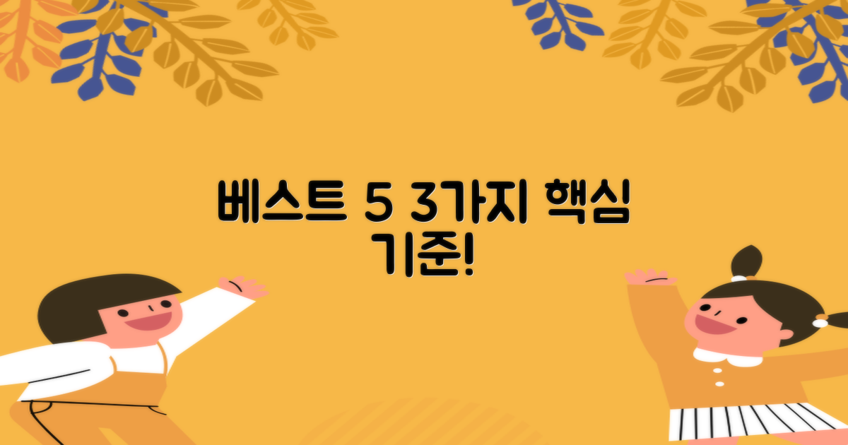 베스트 5 선정 3가지 기준