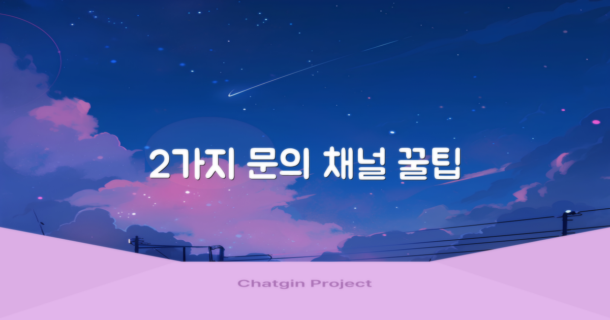 2가지 문의 채널 활용